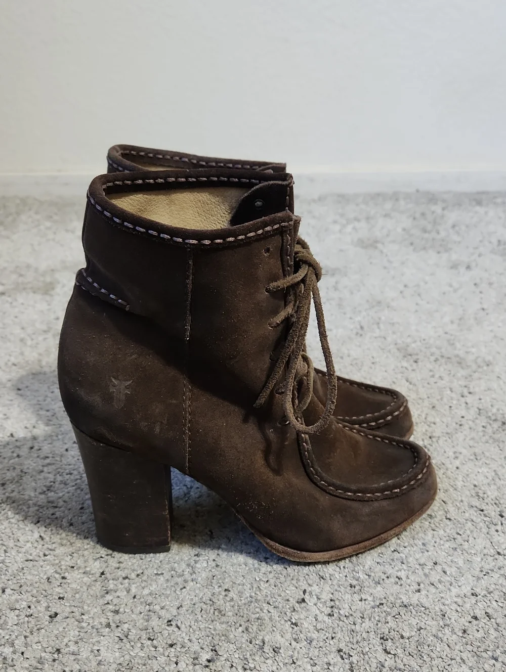 Frye Parker Moc Ankle Brown Oil Suede Boot Size 8M